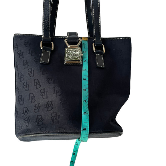 Dooney & Bourke North/South Black-On-Black Signature Canvas Bucket Handbag - Picture 7 of 16